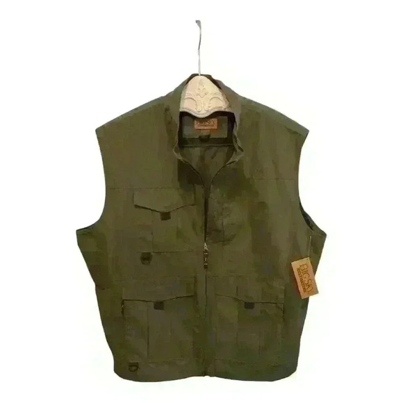 Men's XL Utility Vest Green Quick Dry Outdoor Fishing Hiking - Picture 1 of 11